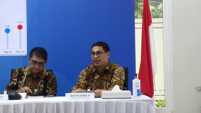 Kepala Divisi Riset Ekonomi PT Sarana Multigriya Finansial (Persero) atau SMF Martin Daniel S (kanan) 