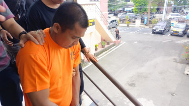 Wem Pratama, pelaku pembunuh ibu kandung.(B.S.Putra/VIVA)
