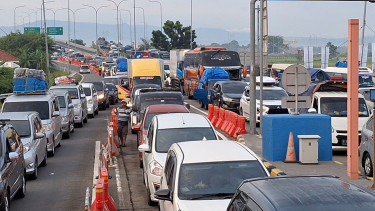 Kemacetan terjadi di Exit tol Pejagan, Brebes, Jawa Tengah