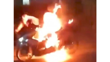 Viral video motor Aerox terbakar 