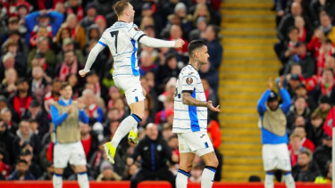 Striker Liverpool, Gianluca Scamacca rayakan gol