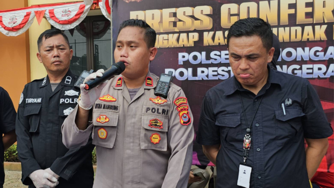 Kapolsek panongan iptu hotma manurung saat berikan keterangan pers