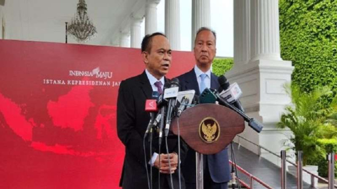 Menkominfo, Budi Arie Setiadi usai mendampingi Presiden Jokowi bertemu CEO Apple