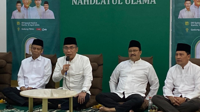 Gus Yahya dan Gus Ipul hadir ketika PBNU melakukan kegiatan halal bi halal
