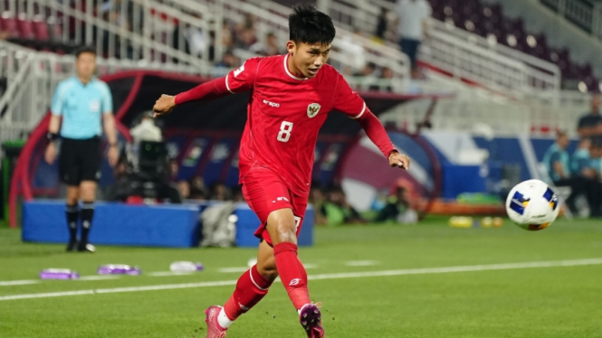 Witan Sulaeman dalam laga Indonesia U-23 vs Jordania U-23