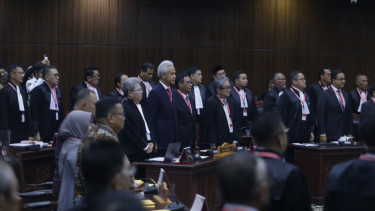Sidang putusan sidang perselisihan hasil sengketa Pilpres 2024 di MK.
