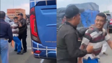 Viral! Sopir Bus MGI Cekcok dengan Pengemudi Mobil di Tol Bocimi