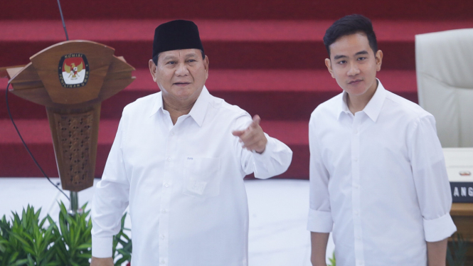 Prabowo-Gibran di Penetapan Presiden-Wapres Terpilih di KPU