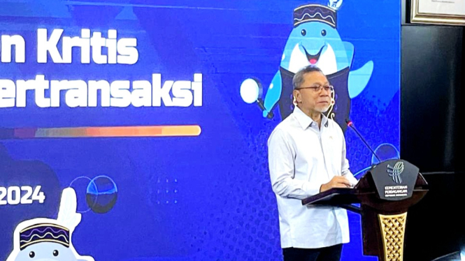 Menteri Perdagangan, Zulkifli Hasan, saat memberikan keterangan pers di Puncak Perayaan Hari Konsumen Nasional di Kantor Kementerian Perdagangan, Jakarta, Rabu, 24 April 2024 [dok. Kemendag]