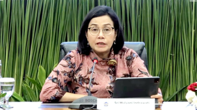 Menteri Keuangan, Sri Mulyani Indrawati, dalam konferensi pers APBN KITA Edisi April 2024, di Kementerian Keuangan, Jakarta, Jumat, 26 April 2024