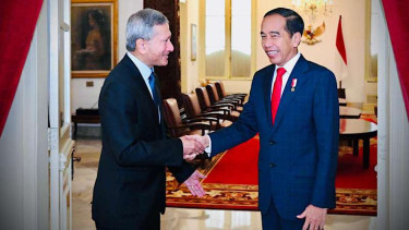 Presiden Jokowi bersama Menteri Luar Negeri Singapura Vivian Balakrishnan