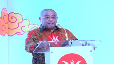 Sekjen PKS Aboe Bakar Al Habsyi di acara halal bihalal PKS