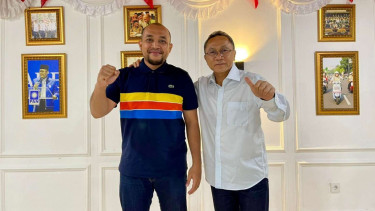 Ketum PAN Zulkifli Hasan dan Ketua BM PAN Sumut Mora Harahap