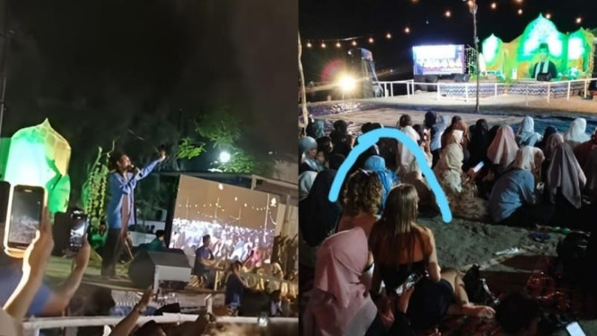 Ceramah UAS di Gili Trawangan ditonton wisatawan asing (istimewa)