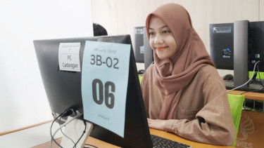 Peserta SNBT 2024 mengikuti tws UTBK UNNES Semarang.
