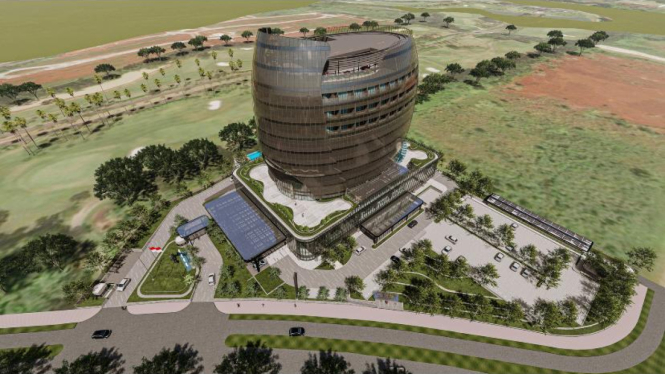 Maket PTA Office Tower di kawasan Tapos, Depok