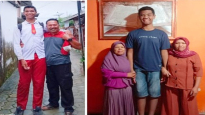 Sagil, siswa SD di Jambi yang memiliki tinggi 2 meter