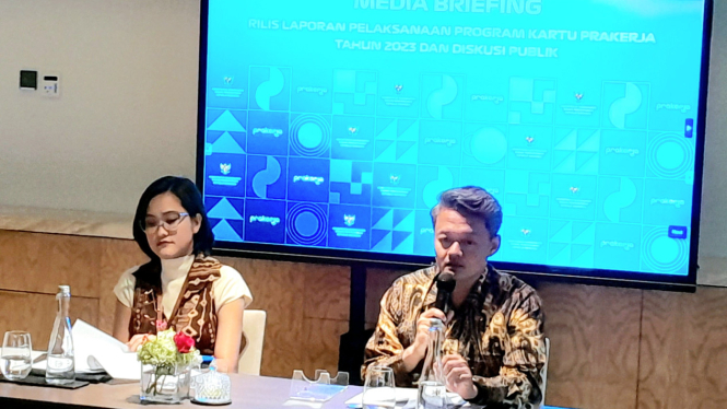 [dok. Direktur Pemantauan dan Evaluasi Project Management Officer (PMO) Prakerja, Cahyo Prihadi, dalam konferensi pers di kawasan Kuningan, Jakarta Selatan, Rabu, 15 Mei 2024]