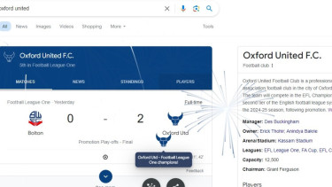 Google sambut Oxford United promosi ke Divisi Championship