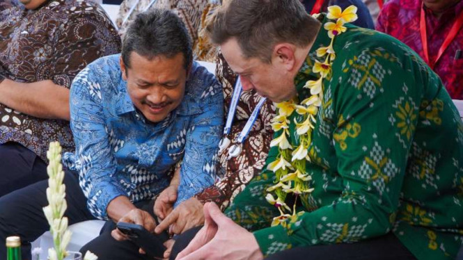 Menteri KKP Sakti Wahyu Trenggono dan pendiri Starlink Elon Musk