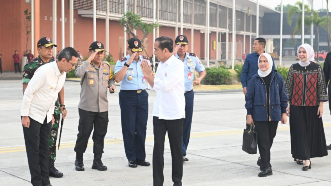 Presiden Jokowi bertolak ke Sumatra Barat dari Pangkalan TNI AU Halim Perdanakus