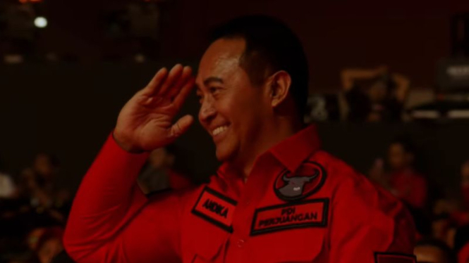 Eks Panglima TNI Andika Perkasa di Rakernas V PDIP