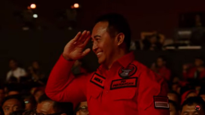 Mantan Panglima TNI Jenderal (Purn) Andika Perkasa di Rakernas PDIP