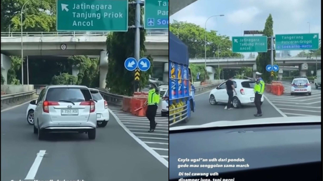 Viral Calya Bersitegang dengan March di Tol