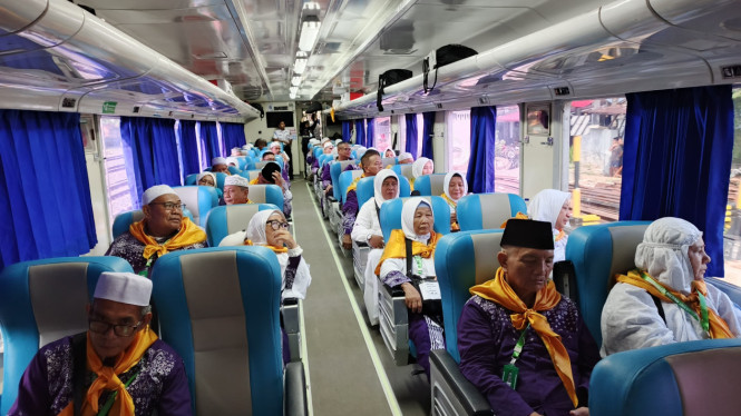 KAI Sumut Angkut 319 Jemaah Haji Asal Labuhanbatu.(dok KAI Sumut)