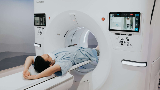 Posisi pasien saat melakukan ST Scan