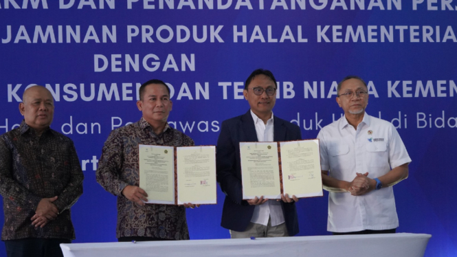 BPJPH dan Ditjen Perlindungan Konsumen dan Tertib Niaga Kemendag teken kerja sama.