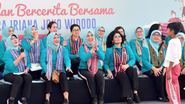 Kegiatan Membaca dan Bercerita bersama Ibu Negara Iriana Joko Widodo di NTB