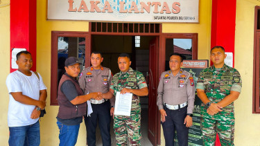 Pratu IT dan HN berdamai atas insiden kecelakaan lalulintas di Kabupaten Deliserdang.(istimewa/VIVA)