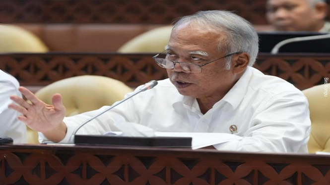 Menteri PUPR Basuki Hadimuljono saat mengikuti RDP di Komisi V DPR RI