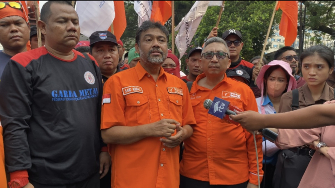 Ribuan massa buruh berkumpul dan melakukan aksi aksi demonstrasi di kawasan Patung Kuda, Jakarta Pusat, menolak PP Nomor 21 Tahun 2024 tentang Tabungan Perumahan Rakyat (Tapera), Kamis 6 Juni 2024.