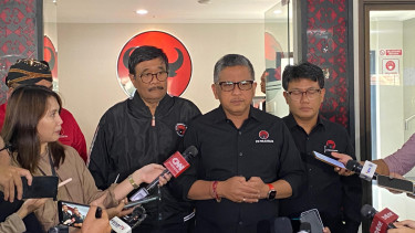 Sekjen PDI Perjuangan Hasto Kristiyanto di Sekolah PDIP, Jakarta Selatan