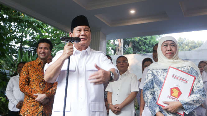 Khofifah-Emil Bertemu Prabowo Subianto