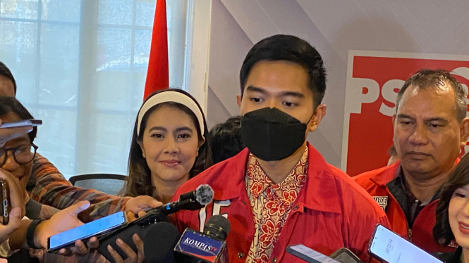 Kaesang Pangarep di DPP PSI, Jakarta Pusat
