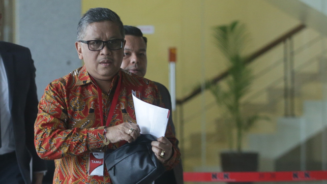 Hasto Kristiyanto saat diperiksa KPK terkait kasus Harun Masiku