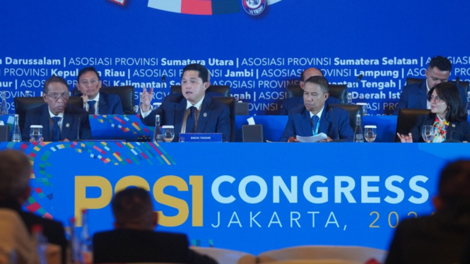 Ketum PSSI Erick Thohir di Kongres PSSI 2024