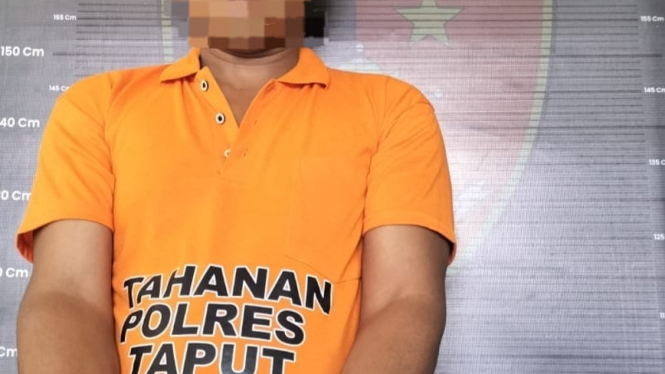 PP, pelaku pencabulan saat diamankan petugas kepolisian.(dok Polres Taput)