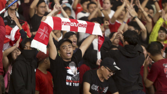 Suporter Timnas Indonesia vs Filipina di Kualifikasi Piala Dunia
