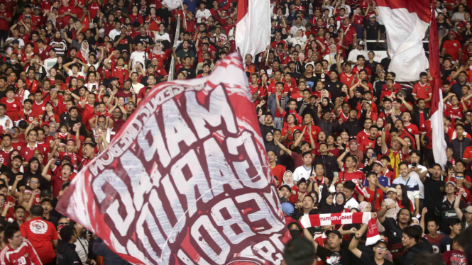 Suporter Timnas Indonesia vs Filipina di Kualifikasi Piala Dunia