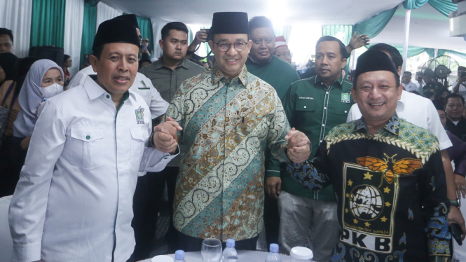 Anies Baswedan saat sambangi markas DPW PKB DKI Jakarta