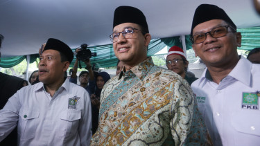 Anies Baswedan saat sambangi markas DPW PKB DKI Jakarta