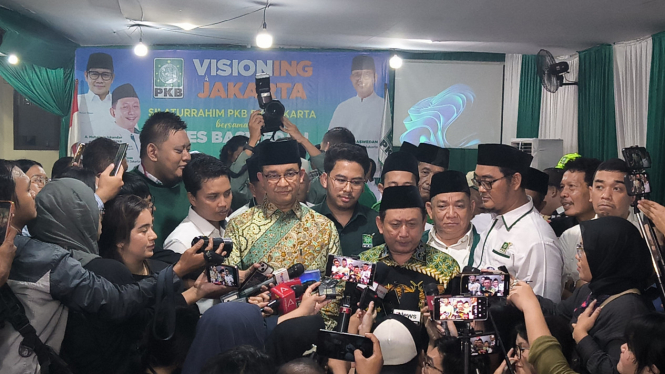 Eks Gubernur Jakarta, Anies Baswedan di Kantor DPW PKB Jakarta, Kamis, 13 Juni 2024