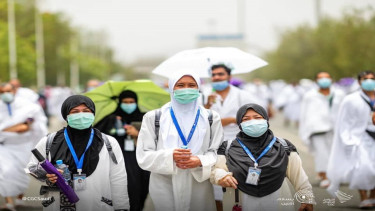 Jemaah haji tiba di Arafah dari Mina
