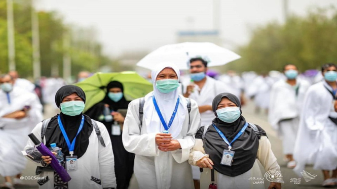 Jemaah haji tiba di Arafah dari Mina