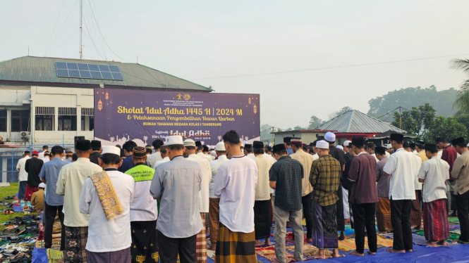 Ilustrasi pelaksanaan salat id di Rutan kelas I Tangerang