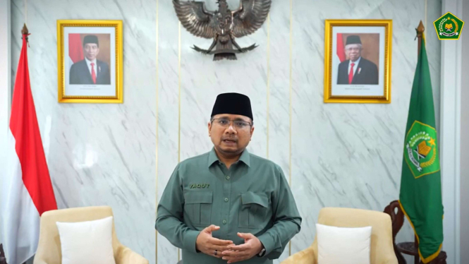 Menteri Agama Yaqut Cholil Qoumas sampaikan pesan Idul Adha